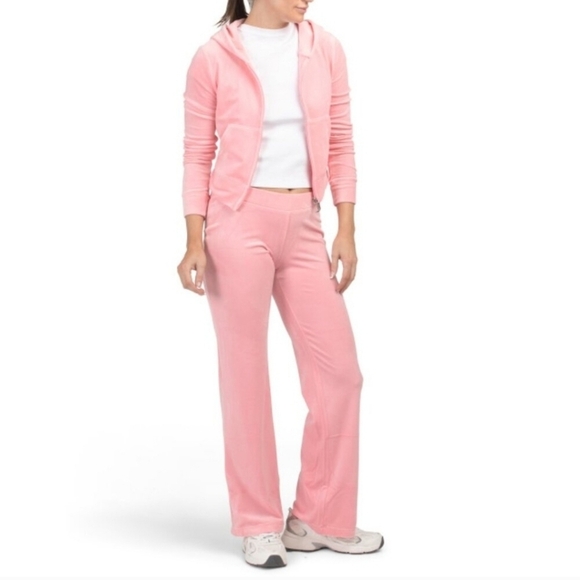 💕🔹️JUICY COUTURE🔹️ Flamingo Classic Velour Track Suit Joggers Sweats - Picture 2 of 3